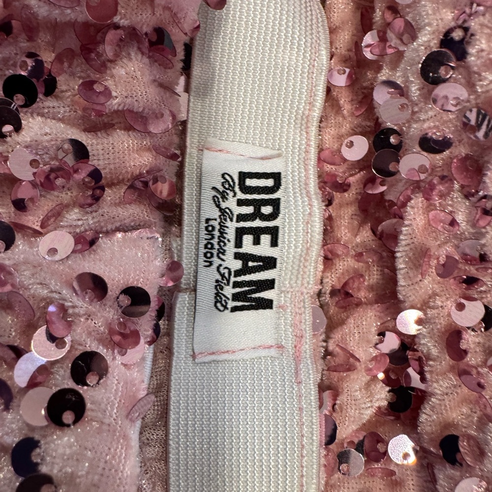 Dea London Pink Sequin Short Sleeve Tee